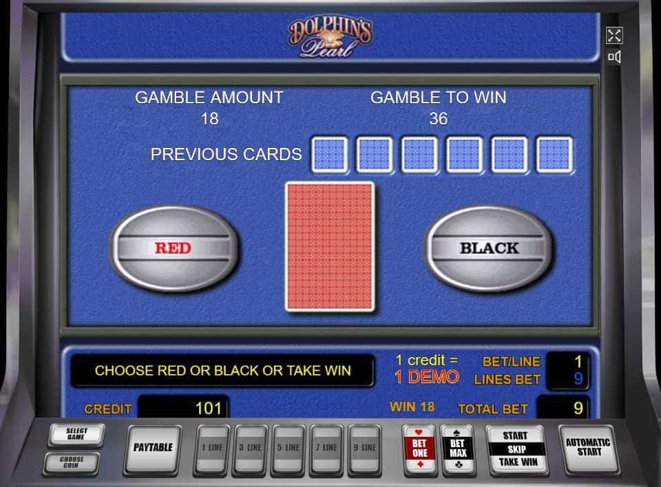 Риск-игра в автомате Жемчужина Дельфина Риск-игра в слоте Dolphins Pearl